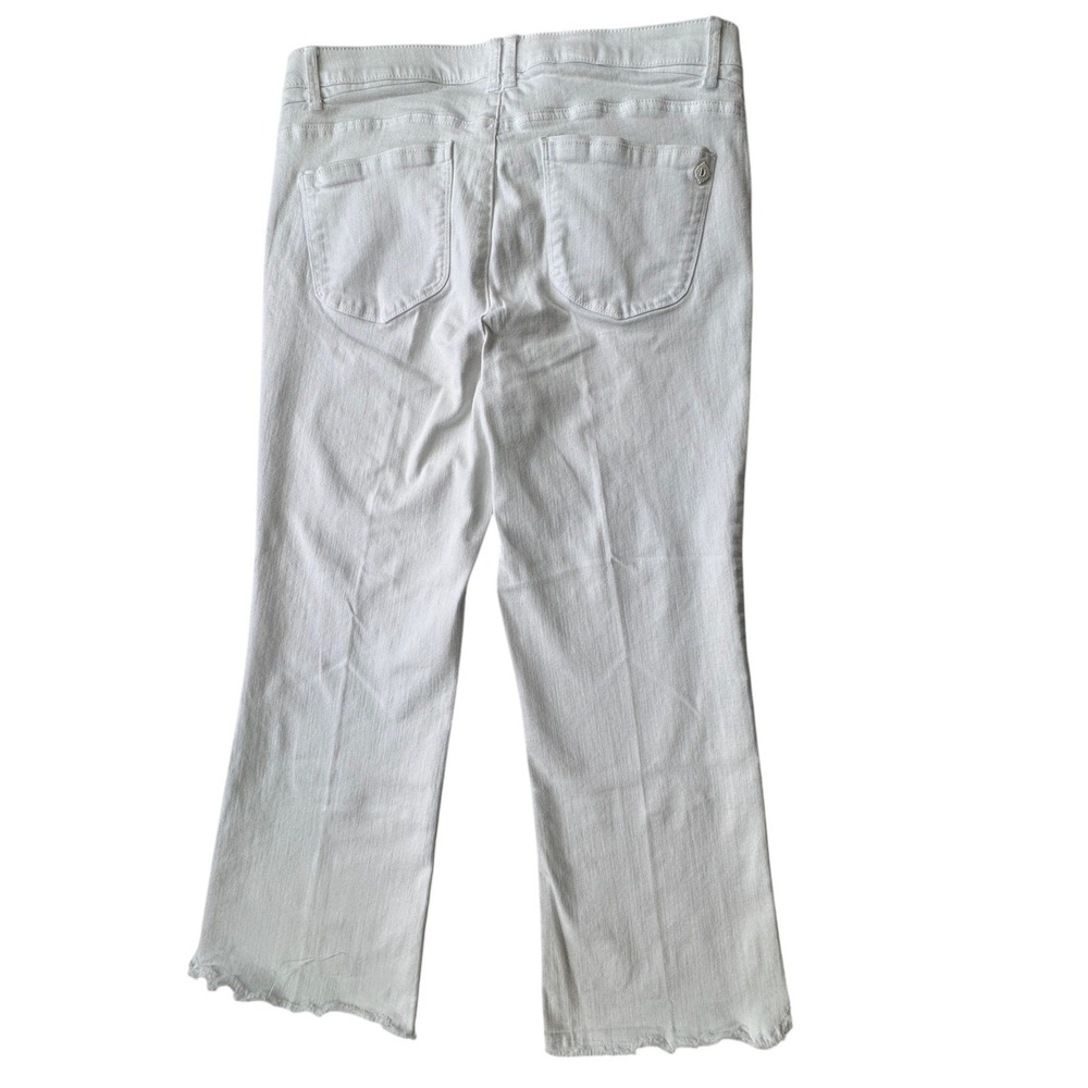 Democracy Ab solution White Cropped Jeans Womens 14 Raw Hem Frayed Tummy Control - Picture 9 of 10